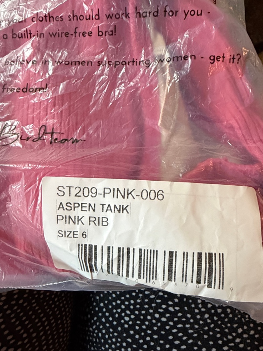 SheBird Ribbed Pink Aspen Tank Top - Classic Sleeveless Style - Picture 5 of 5